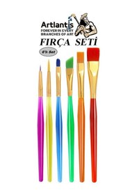 Resim Fırça Seti 6 Lı Kısa Sap Resim Fırçası 1 Paket Suluboya Akrilik Boya Guaj Boya Yağlı Boya Fırca Seti 