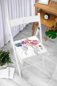 Resim RealHomes Fashion Girl Şapka Özel Tasarım Dijital Baskılı Fermuarlı Sandalye Minderi 