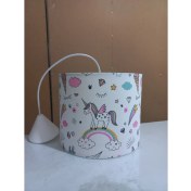 Resim Onay Unicorn Kumaş Kaplama Çocuk Odası ve Bebek Odası Avize Aydınlatma Sarkıt 