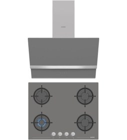 Resim Simfer Steam 3656 + 8740 2'li Cam Ankastre Set Gri 