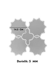 Resim Epoksi Silikon Kalıp Dişli Motifli Bardak Altlığı Kalıbı 14.5 Cm 4 Lü 