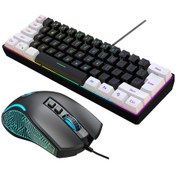 Resim Xindoker Hxsj V700bw+x100 Rgb Aydınlatmalı 61 Tuşlu Oyun Klavyesi Ve 3600dpı Oyuncu Mouse Seti - Pc/laptop Uyumlu 