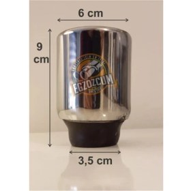 Resim Egzozcum 60 mm Paslanmaz Krom Içi Boş Önü Düz Yuvarlak Tekli Egzoz Ucu 