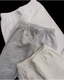 Resim özdemirli bebe Bebek Patikli Alt Hava Alır Kumaş Düz Renk (3 Lü Paket Beyaz-krem-gri ) 