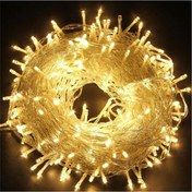 Resim 10m 60 Led Gün ışığı 2 Kademeli Şeffaf Kablo Pilli 
