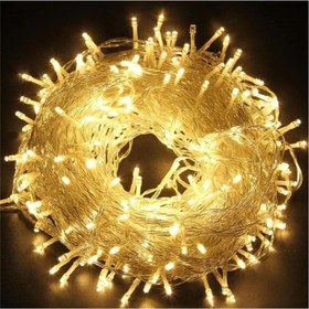 Resim 10m 60 Led Gün ışığı 2 Kademeli Şeffaf Kablo Pilli 