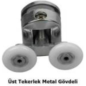 Resim Selhaf Duşakabin Tekerleği Rulman Metal Gövdeli Üst Tekerlek Krom Gümüş 