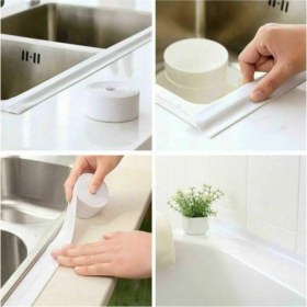 Resim Cmt Uzun Ömürlü PVC Su Geçirmez Bant - 3,2 m x 38 mm - Beyaz Mutfak ve Banyo Lavabo Kenar Bandı 