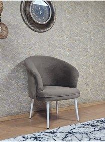 Resim ZAFİR Tekli TEDDY Beyaz Boyalı Sivriltme Ayak Çay Seti Koltuk Tekli Berjer , Balkon, Salon, Ofis 