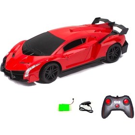 Resim 1:16 Ölçek Uzaktan Kumandalı Lamborghini Işıklı Şarjlı Kırmızı 