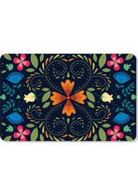 Resim Dijital Baskılı Hoş Geldiniz Yazılır Desenli Dekoratif Dış Kapı Önü Ve Iç Mekan Paspası Yıkanabilir Lacivert 