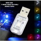 Resim Mini Usb Tip Disko Topu 7 Renkli Sese Duyarlı Atmosfer Led Point (552559728) 