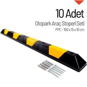 Resim İleri Trafik Oto Park Araç Stoperi PPC 180x15x10 cm 10 Adet 