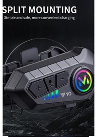 Resim Vothoon Y10 5.3 Bluetooth İntercom Motosiklet Kask Kulaklığı 