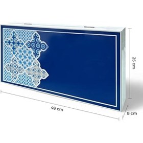 Resim CET PRIME Blue Tile Tavla, Çizilmez Zeminli, Mıknatıslı MDF Kasa, 2 Kat Vernik Cilalı 