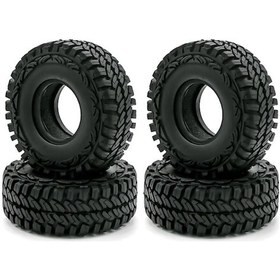 Resim 1/10 Trx4 Scx10 İçin 4 Adet Kauçuk Rc Araç Lastiği - 114mm Çap 