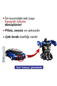 Resim BambaPaw Robot Çek Bırak Araba 1:32 Kendinden Robota Dönüşebilen Araba - Çek Bırak Robota Dönüşen Araba 