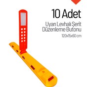 Resim İleri Trafik 10'lu Uyarı Levhalı Şerit Düzenleme Butonu Seti 120x15x60 cm 