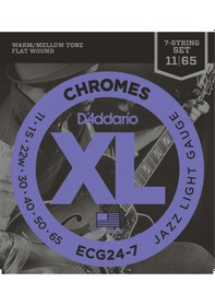 Resim D'addario Ecg24-7 Elektro Gitar Tel Seti Jazz Light - 11-65 