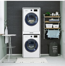Resim Çamaşir Ve Kurutma Makinesi Dolabi Mat Beyaz 