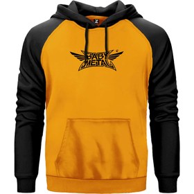 Resim Babymetal Logo Black Renkli Reglan Kol Sweatshirt Kapşonlu - XS / Sarı 
