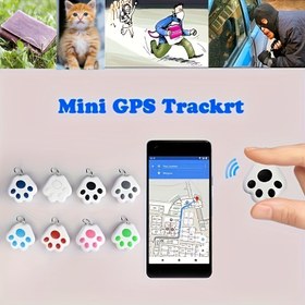 Resim 1 Adet Mini Şirin Akıllı Köpek Evcil Hayvanları BT 5.0 GPS Takipçisi Kayıp Alarm Etiketi, Kablosuz Çanta Cüzdan Anahtar Bulucu Konumlandırıcı, IOS ve Android ile Uyumlu Ses Kaydı Özellikli Uzaktan Portre Çekimi için Destekli, Patlama Modu 