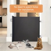 Resim 1 Adet Kolay Kurulumlu Otomatik Kapanan Siyah PVC Evcil Hayvan Kapısı - Matkap Gerektirmeyen Güvenlik Bariyeri, Dayanıklı İç/Dış Mekan Köpek ve Kedi Bariyeri, Merdiven, Kapılar, Odalar için Sağlam Yapılı, Şık Tasarım, Döşeme İhtiyacı Olmayan, Apartman Evcil Hayvanları için 