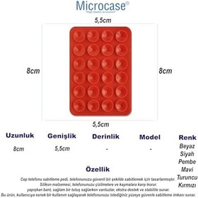 Resim Microcase Vantuzlu Silikon Cep Telefonu Sabitleme Yapıştırma Pedi AL4473 (Kırmızı) 