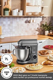 Resim Karaca Mastermaid Chef Ultra D2000W Dijital Ekranlı Hamur Yoğurma Makinesi Black 7L 