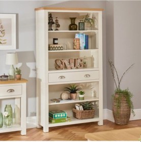 Resim Evim Hizmet Masif 2 Çekmeceli Krem Kitaplık 