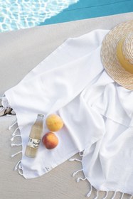 Resim Stone Taşlama Yıkamalı Gofre Peştemal Beyaz - Beyaz / 85X160 