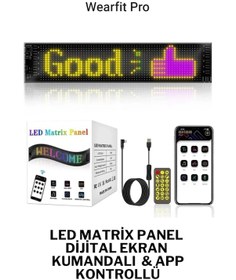 Resim Led Ekran Matrix Panel Cama Yapışan Büyük Boy 16x96 Telefon App K 