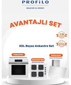 Resim Profilo FXSA344C - OE36K2P10D - DVK6J4293'lü 3'lü Beyaz Ankastre Set 