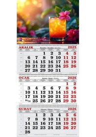 Resim 2026 Yılı Gemici Takvimi- Buz Gibi Kokteyl Ve Çiçekler 