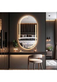 Resim Lunare Günışığı Lazer Kumlamalı Lavabo & Banyo Aynası Dokunmatik Sensörlü 45 X 80 Cm 