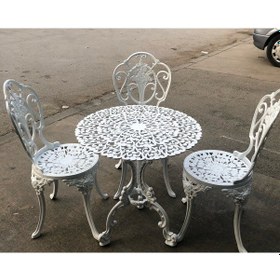 Resim Aluminyumdokumcu Güllü- 3 Sandalye 75 Kıvırcık Kuğu Masa 