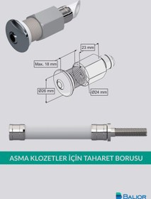 Resim BALİOR Asma Klozet Esnek Taharet Borusu Ø26 – 200 mm 