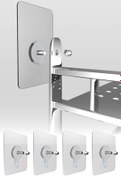 Resim omilife Kapı Arkası Elbise Askısı Kendinden Yapışkanlı Şeffaf Vidalı Havlu Askısı 4 Adet 