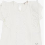 Resim Breeze Kız Bebek Tişört Fırfırlı Nakışlı Güpürlü 6 Ay-2 Yaş, Ekru-ekru 