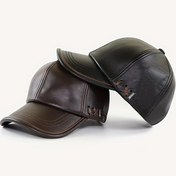 Resim Eski Stil Suni Deri Beyzbol Şapkası - Yumuşak, Elde Yıkanabilir, Esnemeyen, Cadılar Bayramı Desenli, PU Deri Malzeme, Astarlı Değil - Unisex Açık Hava Sıcaklığı ve Güneş Koruması Şapkası 