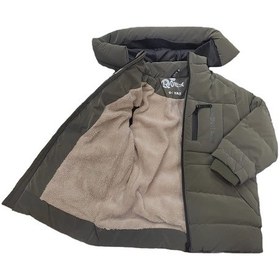 Resim Life For Moda Erkek Çocuk İçi Peluş Astarlı Çıkarılabilir Kapüşonlu Su Geçirmez Mont 2042 Haki Yeşili 