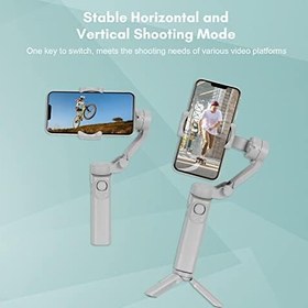 Resim Genel Alı Telefon için Katlanabilir Gimbal Sabitleyici 3 Eksenli Telefon Gimbal Sarsıntı Önleyici Telefon Vlog Sabitleyici Max.260g Yük Yatay Dikey Modlar Yüz İzleme Mini Tripod ile Zoom Timelapse 