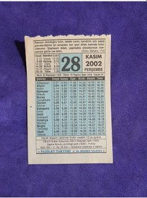 Resim 28 Kasım 2002 Takvim Yaprağı - Nostalji Koleksiyonluk Takvim Yaprağı 