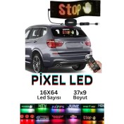 Resim FourForce 16X64 Araç LED Kayan Yazı Emoji Matrix Panel Kişiselleştirilebilir Telefon App Kontrollü Kumandalı 