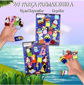 Resim 2 Set - 20 Parça Tox Taşıtlar ve Uçan Hayvanlar Parmak Kukla T181 