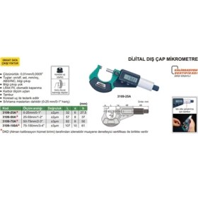 Resim Normadia Dijital Dış Çap Mikrometresi, Hassas Ölçüm Cihazı 