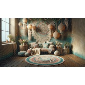 Resim Venspor Bohem Tarzı Dekoratif Arkaplan 200 x 150 cm Fon Duvar Örtüsü 