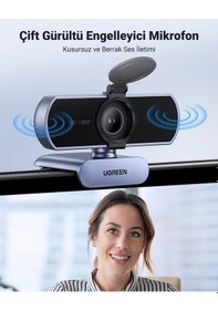 Resim Ugreen Full Hd 1080p Webcam Çift Mikrofonlu, Net Görüntü, Otomatik Işık Ayarı, Gizlilik Kapaklı, 15728 