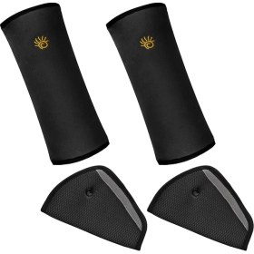 Resim Kemeri Kılıfı Pedi ve Çocuk Emniyet Kemeri Minderi, 4'lü Paket Araba Seyahat Üçgeni Konfor Pedi ve Yastık, Araba Omuz Askısı Koltuk Kayışı Koruyucu Kısa Yetişkin Bebek Çocuk Için Baş Boyun 