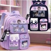 Resim Sanrio My Melody & Kuromi Kadın Sırt Çantası - Geniş Kapasiteli, Seyahat ve Günlük Kullanım İçin Ayarlanabilir Omuz Askılı, Pastel Mor & Siyah Anime Tasarımlı, Güvenli Fermuarlı, Dayanıklı Polyester Çanta, Sanrio Hayranları İçin, Öğrenciler için Temel Eşya, Eğlenceli Estetik, Çok Bölmeli, Yetişkinler İçin 